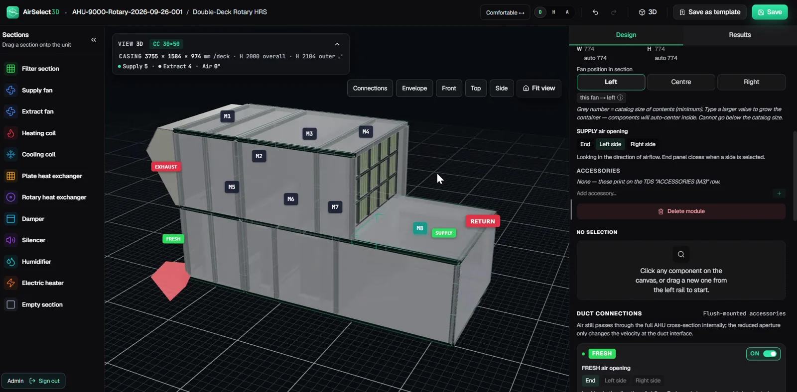 Add a weather roof in the current AirSelect3D interface.