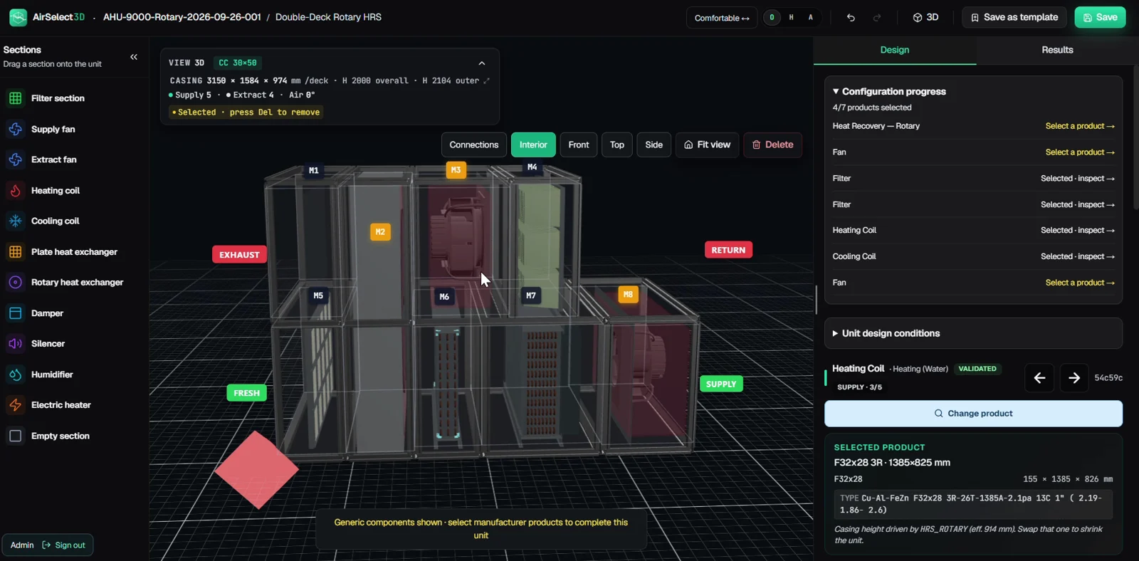 Select components in the current AirSelect3D interface.